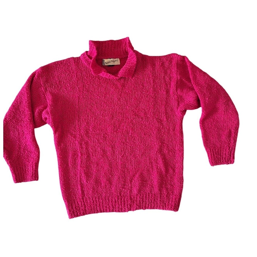 VINTAGE‎ Diane von Furstenberg Size L Pink Open-Knit Sweater Crew